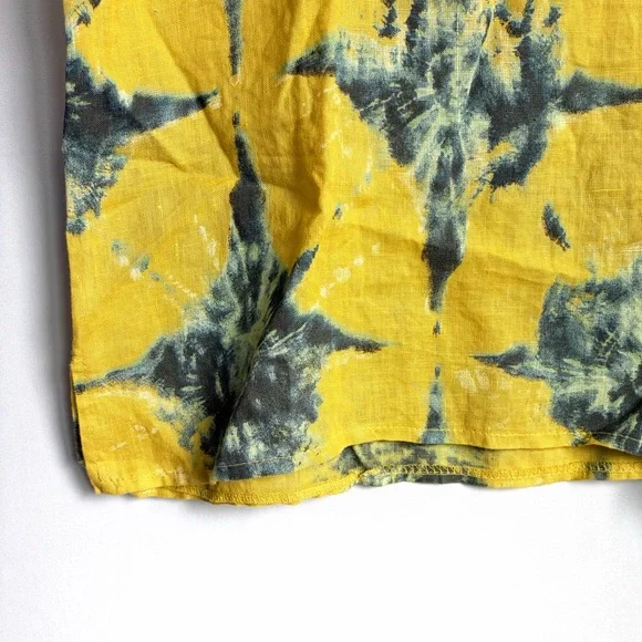 Bellambia Italy 100% Linen Lagenlook Shirt Sz L Star Tie Dye Abstract Artsy NWT - Picture 10 of 14